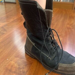 Frye Owen Lace-Up Leather Boot, Black & Brown, Size 8